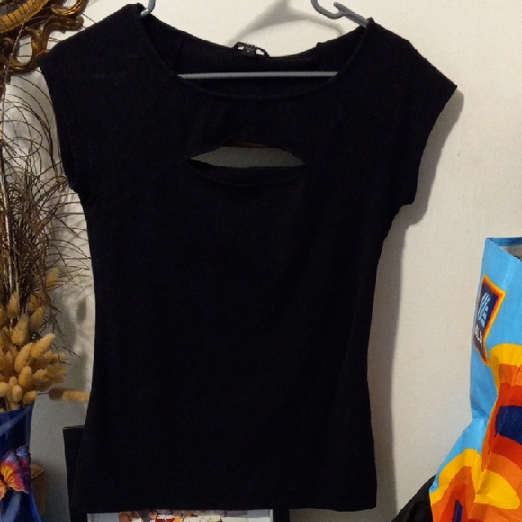 Guess Black Cutout Women's Blouse - Picture 1 of 3